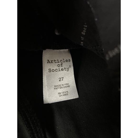 ARTICLES of SOCIETY ‘Carly Skinny Crop’ Distressed Black Denim Jeans size 27 - Picture 7 of 11